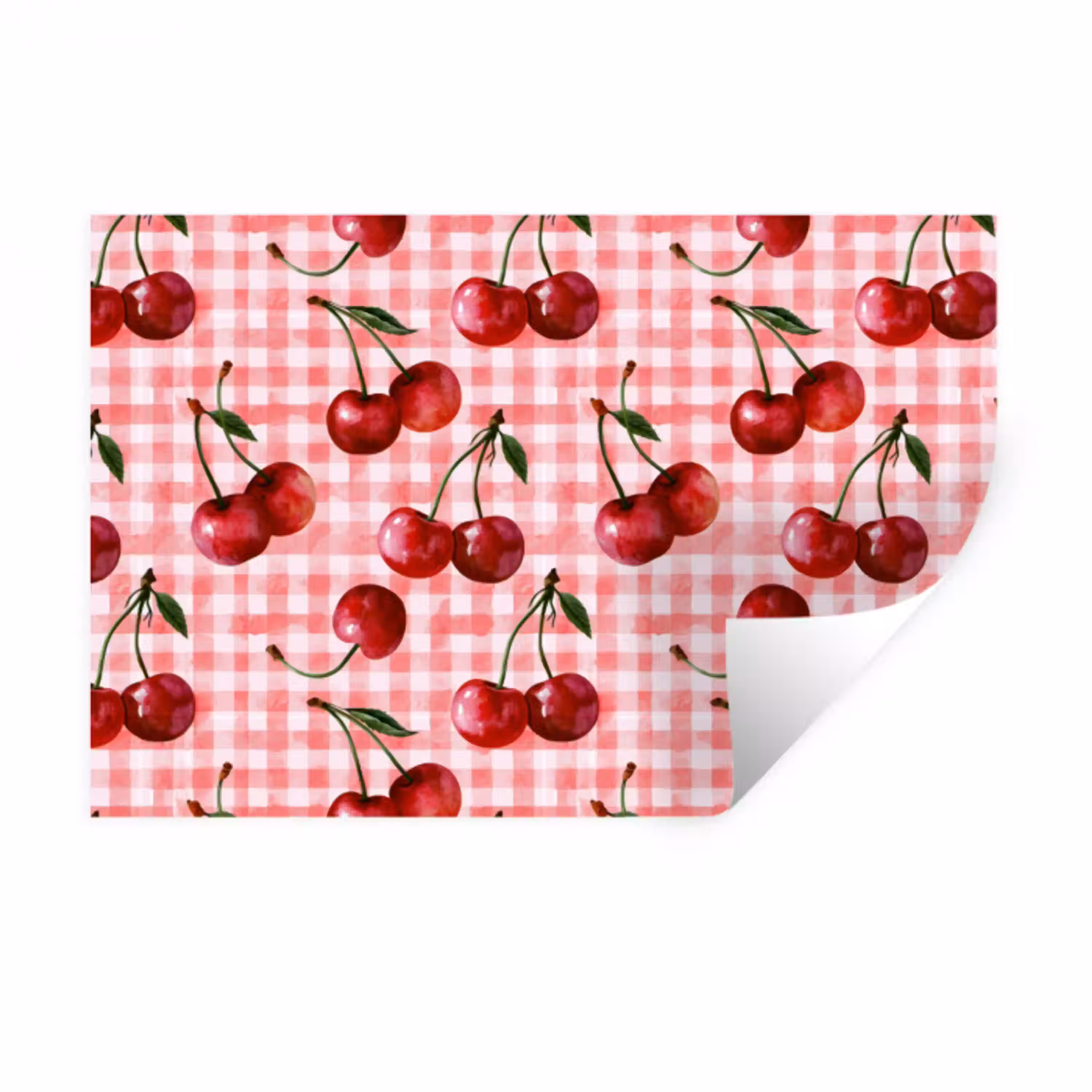 Kersen - Blokken - Rood Muursticker klein 286 -3d