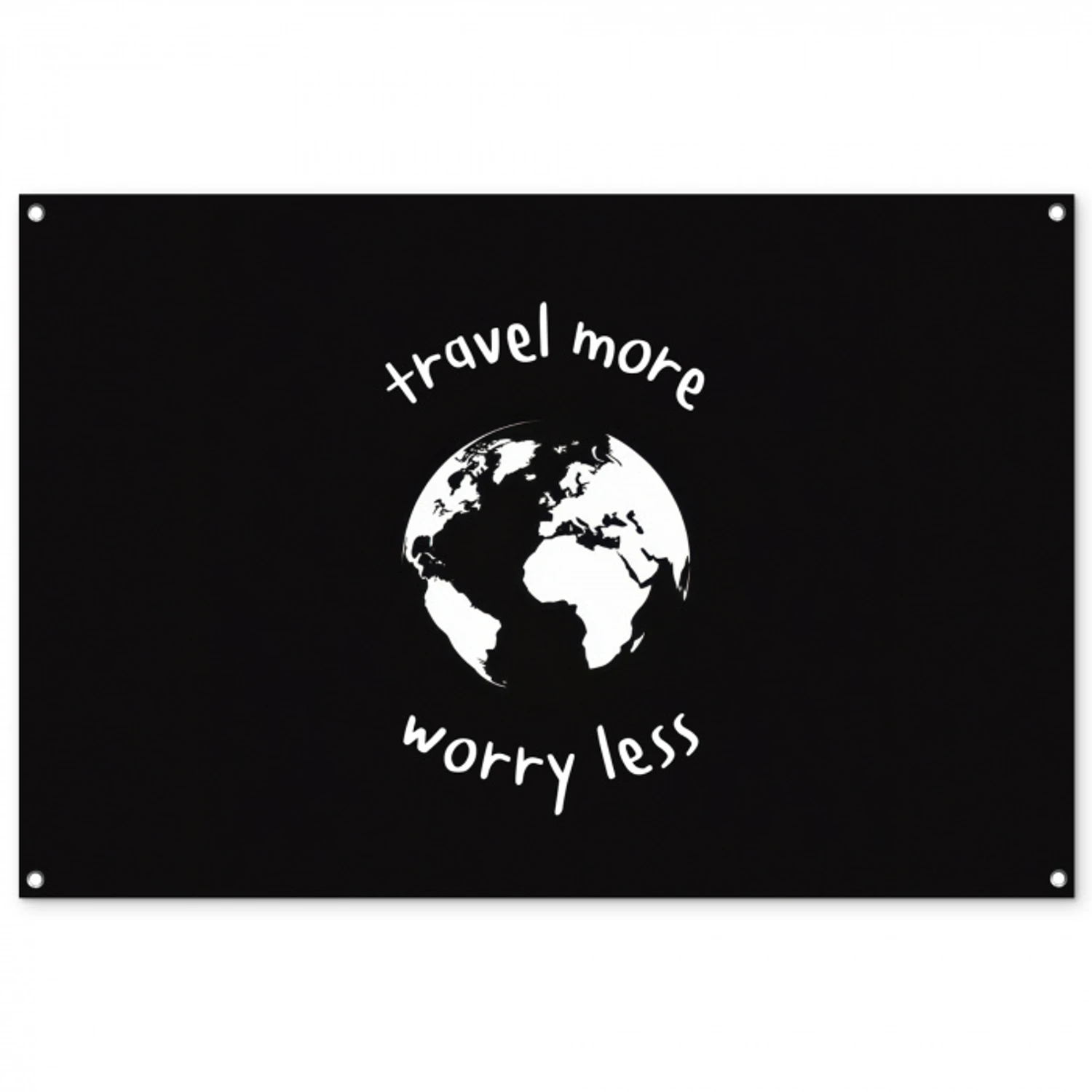 Illustratie - Zwart - Planeet - Quote tuinposter los doek groot -3d