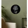 Leeuw - Dieren - Zwart - Wit Wandcirkel behangsticker klein -sfeer2