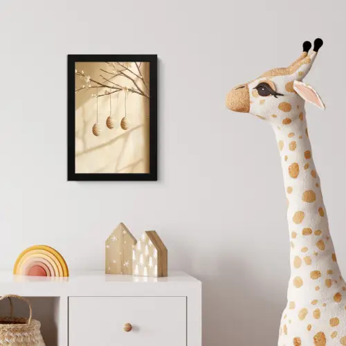 Beige - Paastak - Eieren fotolijst zwart zonder passe partout klein -usfeer4_kinderkamer