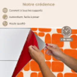 Patroon - Retro - Oranje keuken achterwand spatscherm klein 900 -spatscherm_FR