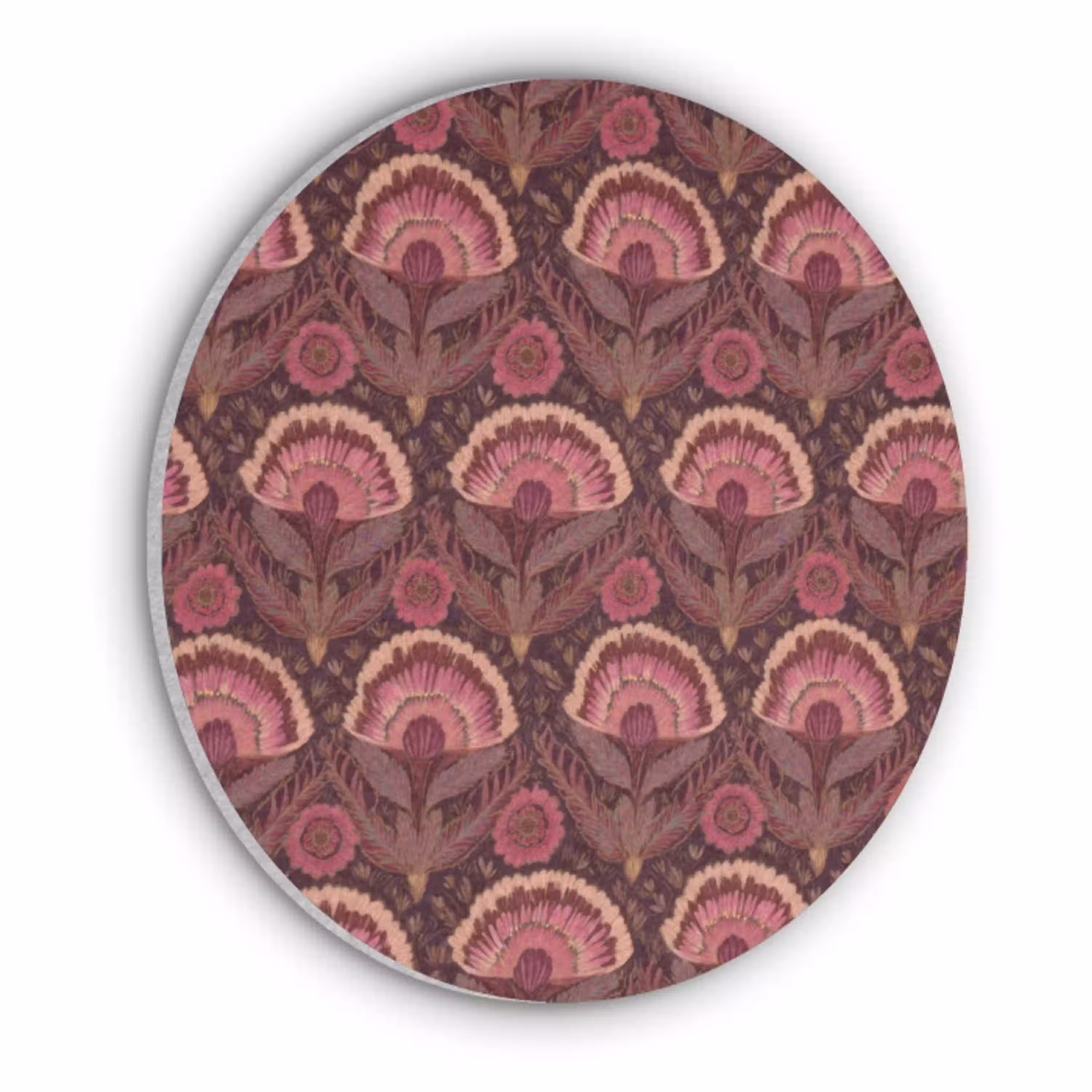 Antiek - Bloemen - Kleurrijk Akoestische PET Vilt - Rond klein 838 -3d
