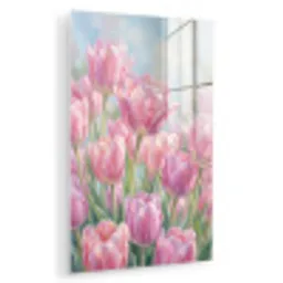 Tulpen - Veld - Lente - Roze plexiglas 5mm klein -zzzproduct_nieuw