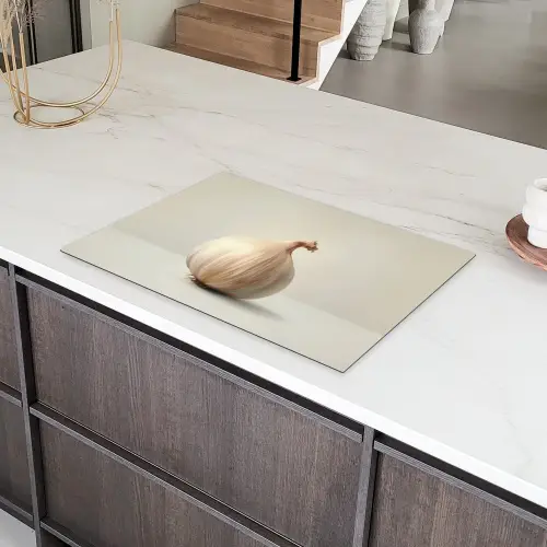 Knoflook - Natuurlijk - Beige Inductie beschermer vinyl 3mm klein -sfeer8