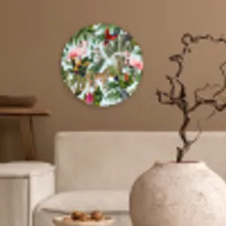 Jungle - Dieren - Meisjes - Kinderen - Jongens - Flamingo - Papegaai Wandcirkel kunststof plaat 5mm dik klein -sfeer1