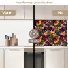 Warm - Patroon - Penseel - Viooltjes keuken achterwand 2 middel 871 -voor-na2_NL