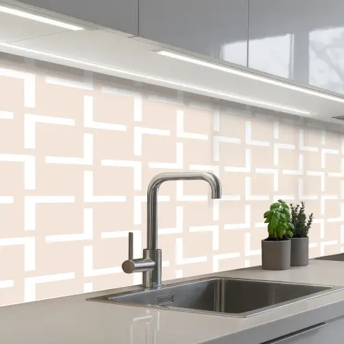 Design - Lijn - Patroon - Beige keuken achterwand 2 middel 871 -3d_schuin