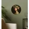 Bloemenstilte - Vrouw - Portret Wandcirkel kunststof plaat 5mm dik klein -sfeer3