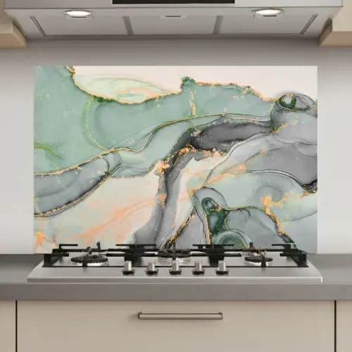 Goud - Marmer - Groen - luxe - Glitter - Marmerlook keuken achterwand spatscherm klein -3d_website
