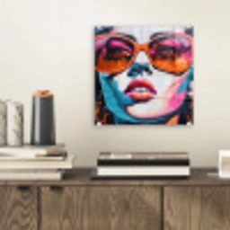 Vrouw - Bril - Kleuren - Graffiti plexiglas 5mm klein -sfeer1
