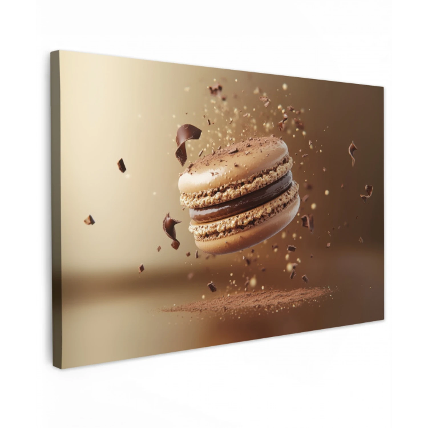 Chocolade - Macarons - Eten - Snoep Tuinposter op houten frame 2 cm dik klein -3d