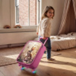 Konijntje - Bruin - Bloemen - Vlinders Kinderkoffer - Roze klein -sfeer1