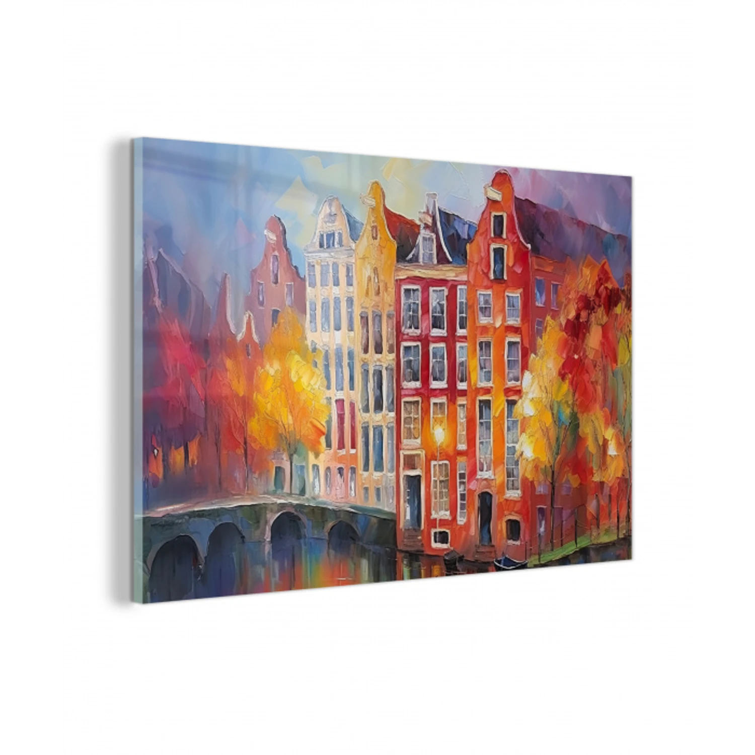 Grachtenpanden - Kunst - Schilderij - Amsterdam plexiglas 5mm klein -z3d