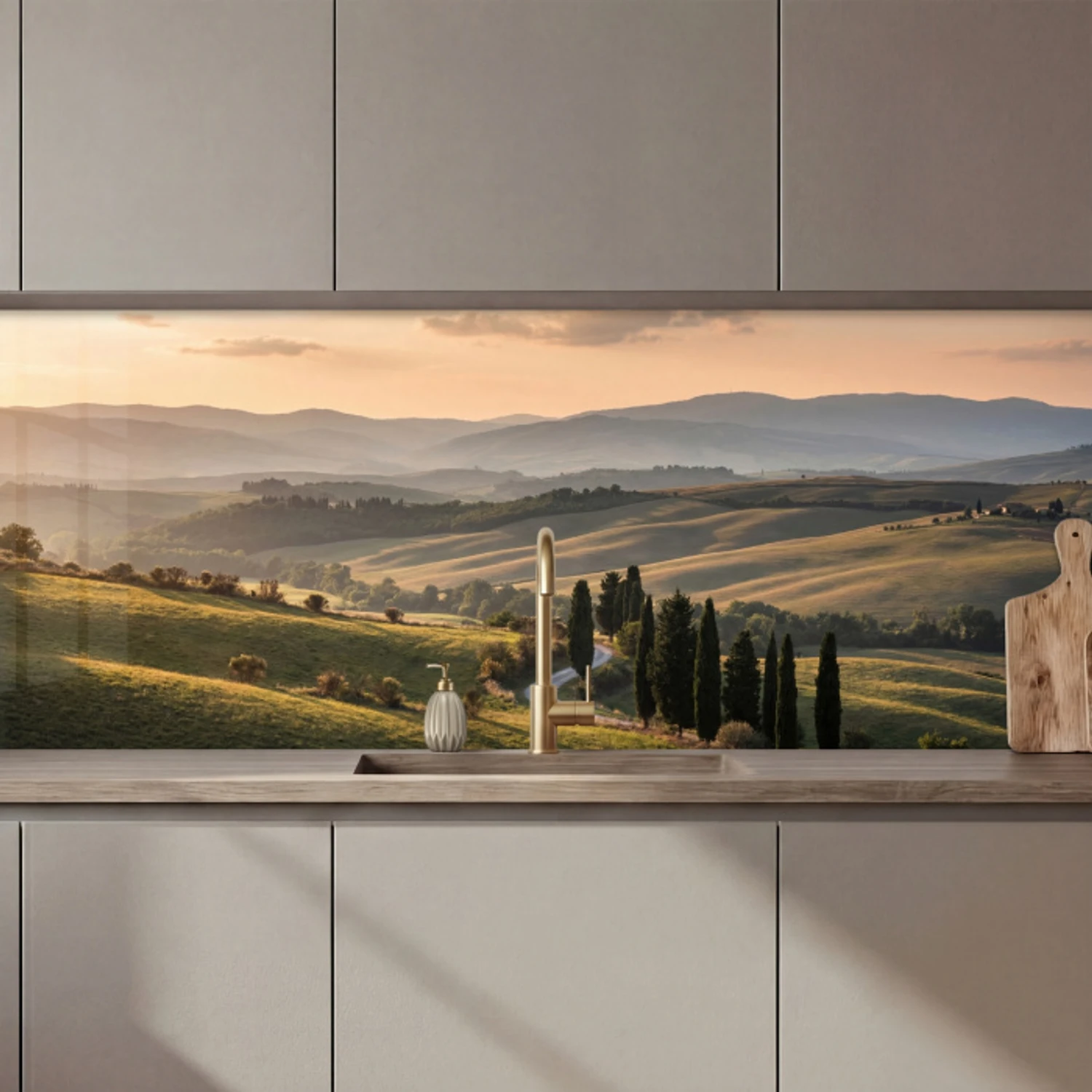 Toscaans - Landschap - Heuvels keuken achterwand 2 middel zz_3dshopping