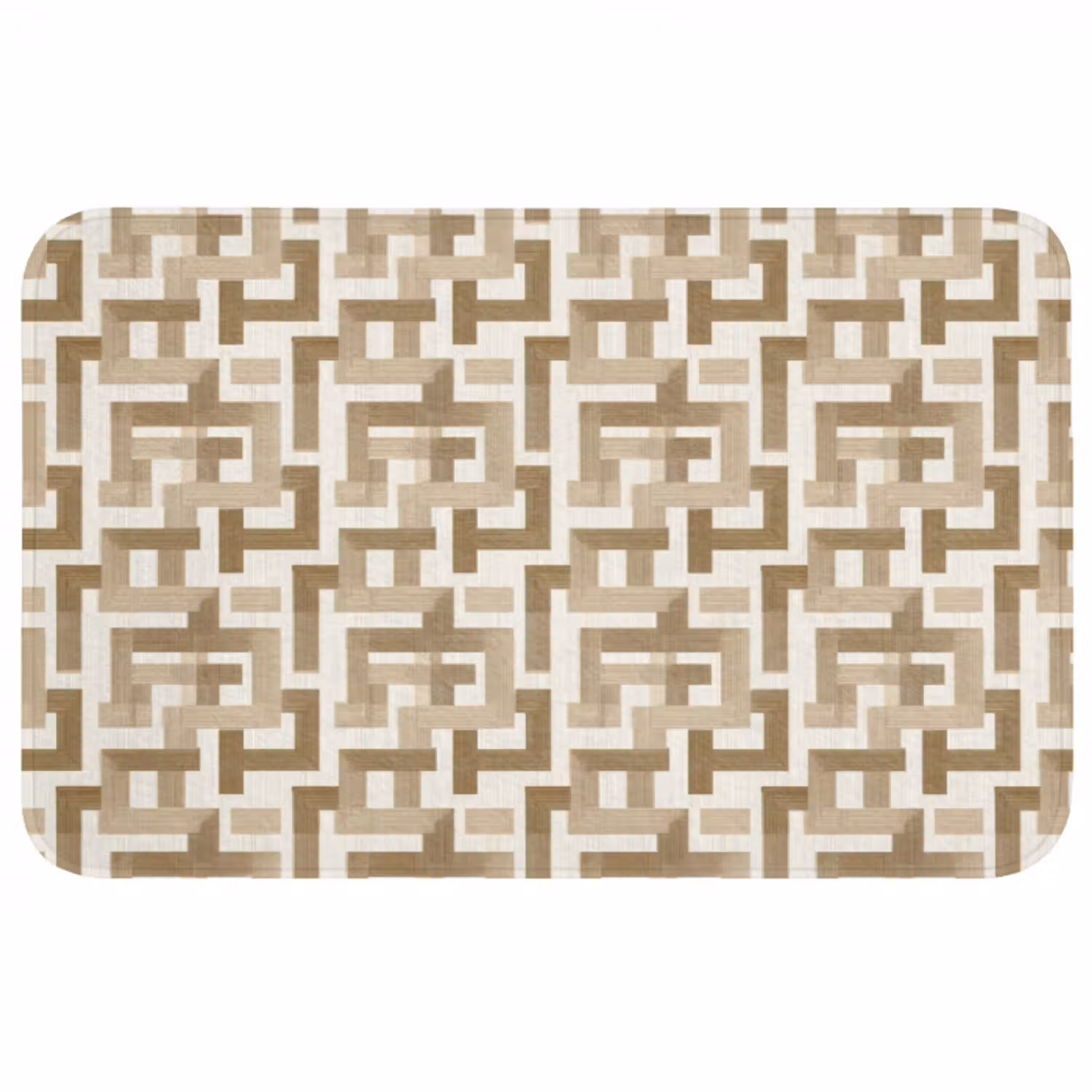 Geometrisch - Retro - Bruin WCmat middel 1009 -3d