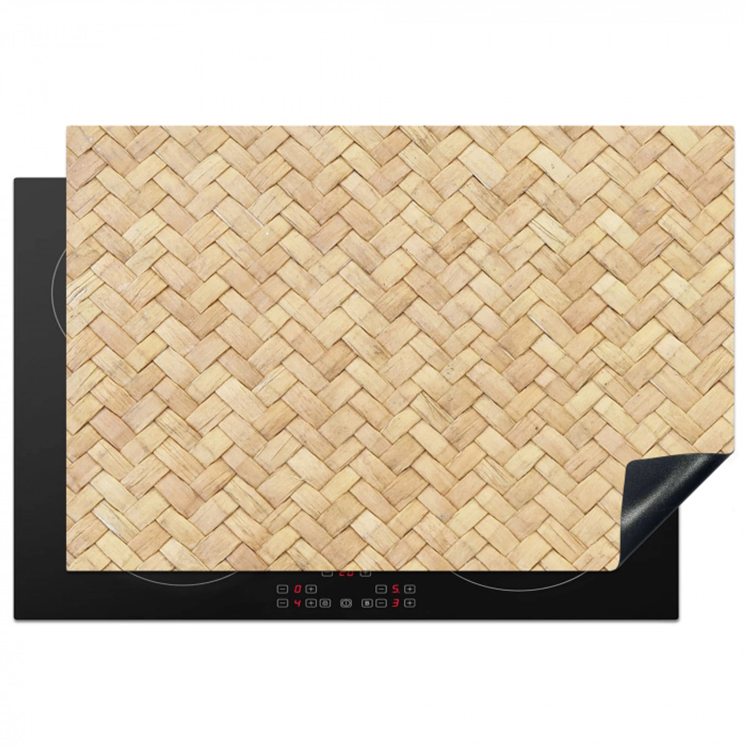Gevlochten Natuur Inductie beschermer vinyl 3mm klein -3d