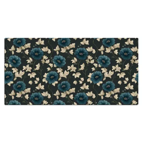 Botanisch - Bloemen - Blauw Muismat XXL klein 681 -3d_leeg