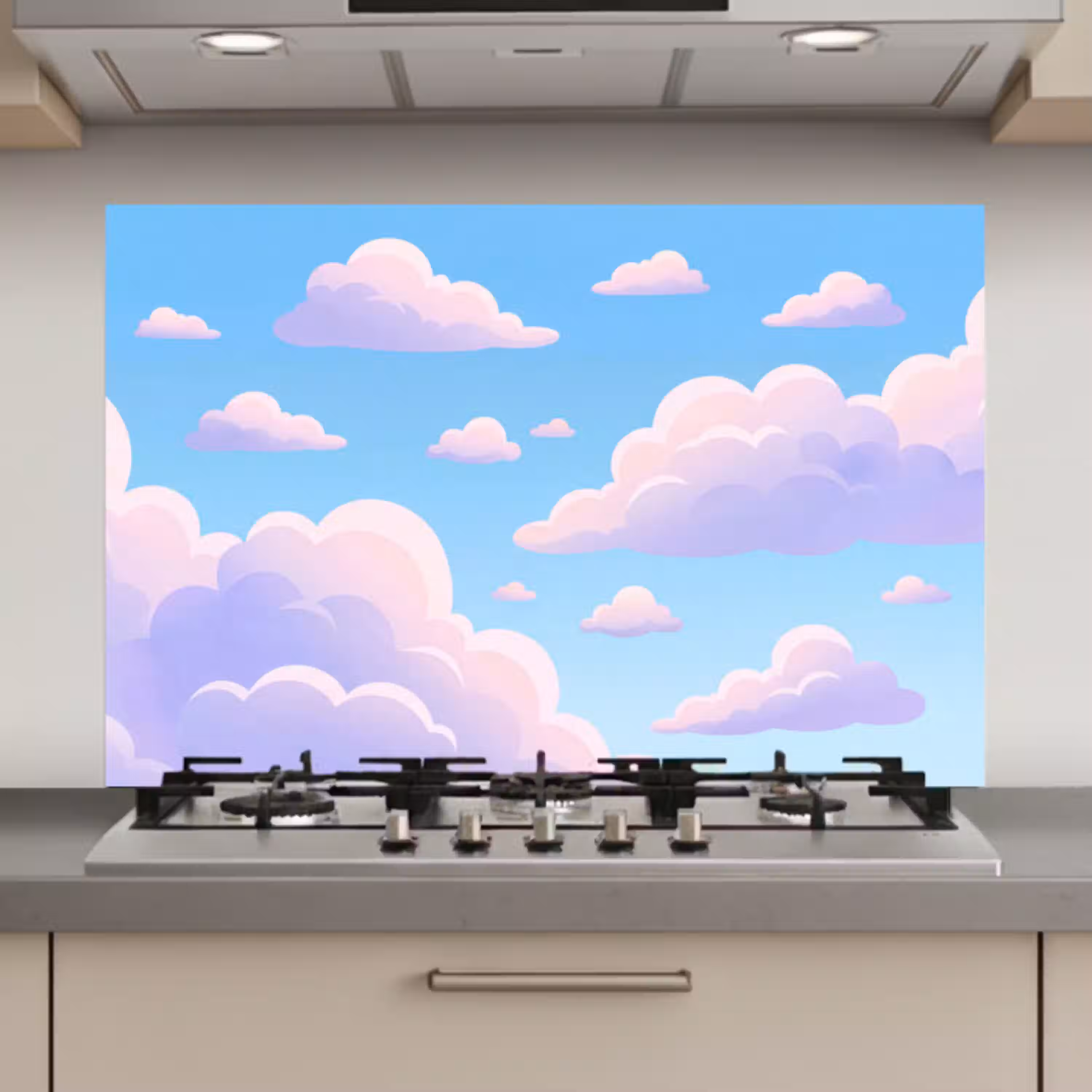 Wolken - Roze - Blauw - Natuur - Modern keuken achterwand spatscherm klein -3d_website