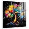 Boom - Kleurrijk - Bloemen - Zwart plexiglas 5mm klein -zzzproduct_nieuw