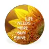 Zonnebloem - Close up - Geel - Quote Wandcirkel aluminium klein -3d