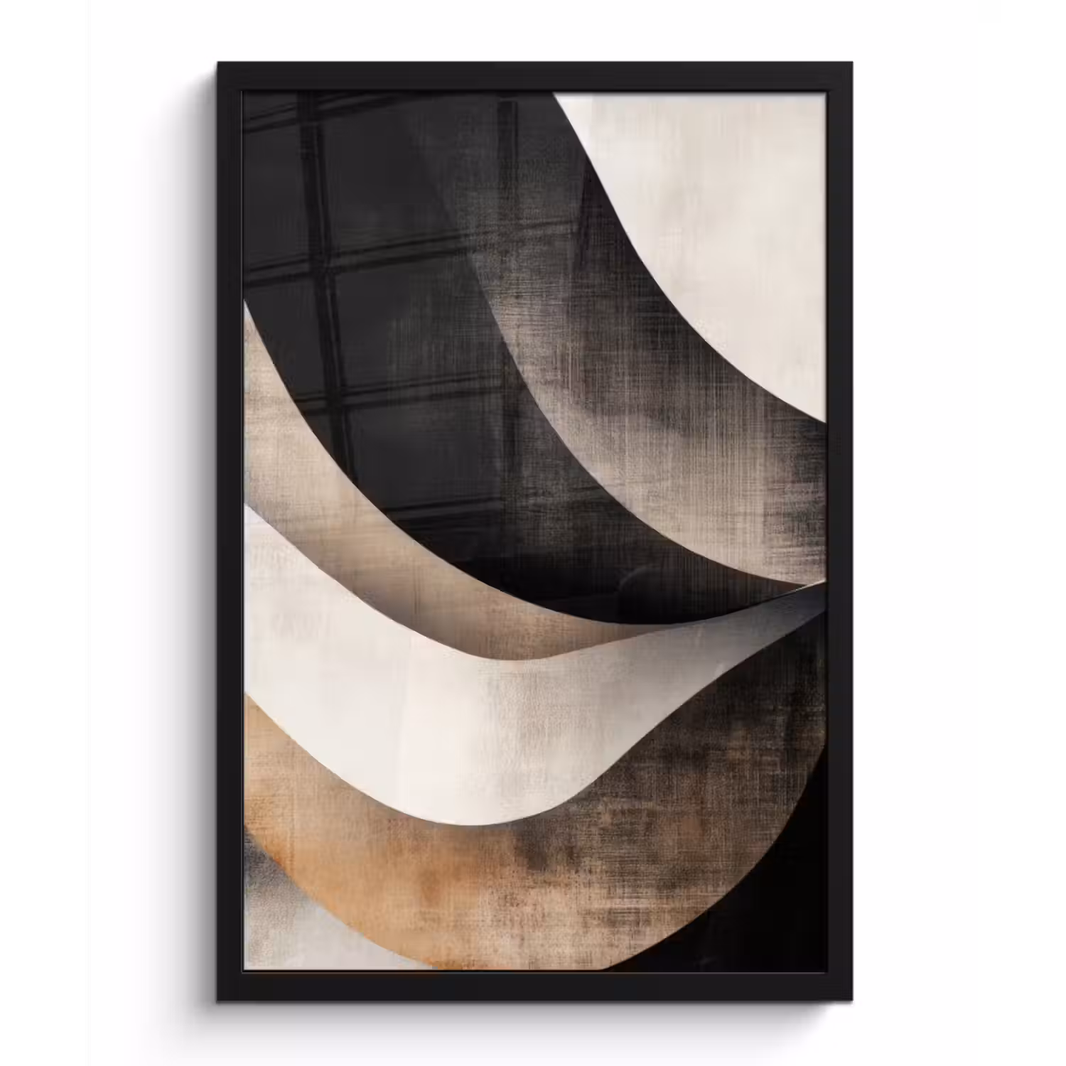 Poster met lijst - Abstract - Golven - Zwart - Verweerd