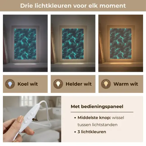 Turquoise - Bliksem  - Wolken Light Box met kabel (Tafellamp) klein 925 -USP_lichtkleurNL