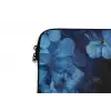 Vrouw - Blauw - Bloemen - Vlinders - Natuur laptophoes neopreen klein -detail