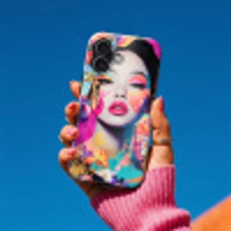 Vrouw - Portret - Abstract - Paars Toughcase MagSafe Apple iPhone 17 klein -Sfeer1V