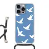 Vogels - Wit - Patroon Hoesje iPhone 16 Pro Max met koord klein -3d