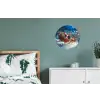 Kerstman - Rendier - Kerst - Sneeuw Wandcirkel aluminium klein -slaapkamer