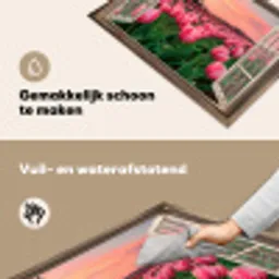 Doorkijk - Tulpen - Bloemen - Molen - Raam Inductie beschemer met haakjes klein -ky-schoon-nl