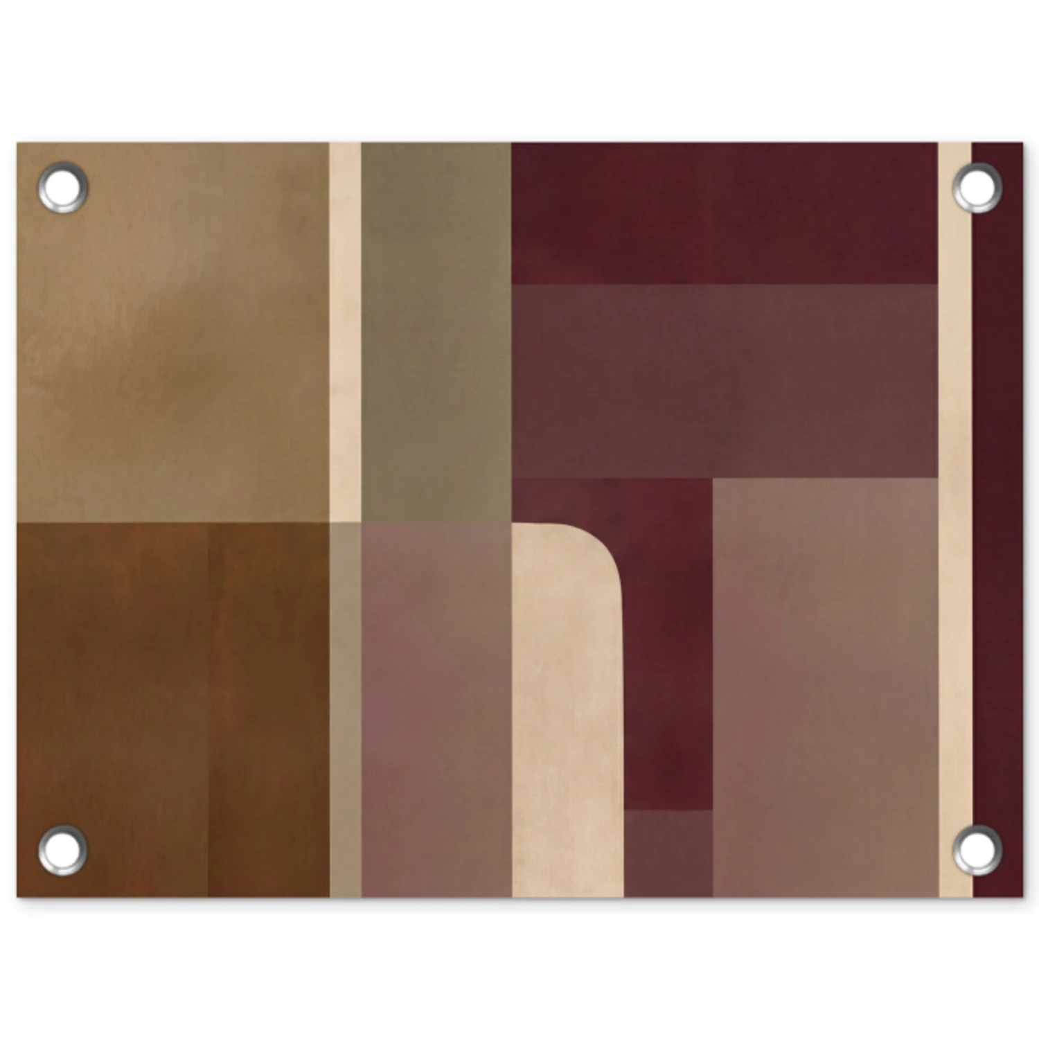 Vlakken - Abstract - Bordeaux - Lijnen tuinposter los doek klein -3d