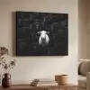 Schapen - Wit - Duisternis Textielframe zwart klein -sfeer3