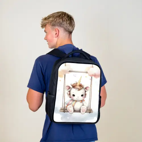 Eenhoorn - Dier - Kinderen - Unicorn Rugzak - Zwart middel -sfeer8