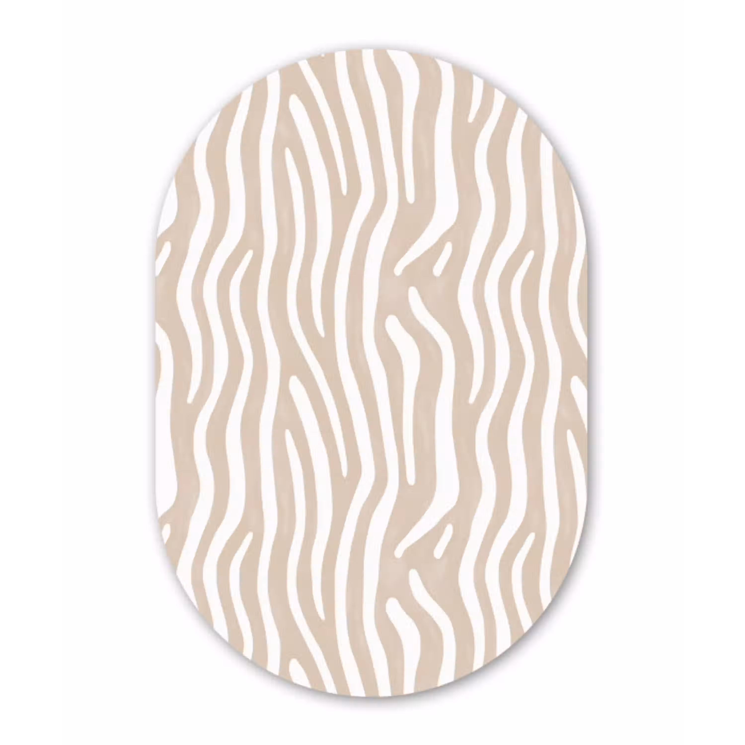Abstract - Zebra - Beige Wandcirkel Ovaal Aluminium middel 839 -3d