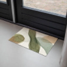 Abstract - Vormen - Modern - Kunst - Groen - Bruin Deurmat klein -sfeer2