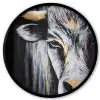 Stier - Hoorns - Snuit - Goud Fotolijst rond zonder passe partout klein -3d