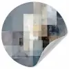 Rechthoeken - Abstract - Blauw Wandcirkel behangsticker klein -3d