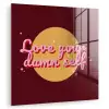 love your damn self - Cirkel - Glitter - Rood plexiglas 5mm klein -zzzproduct_nieuw