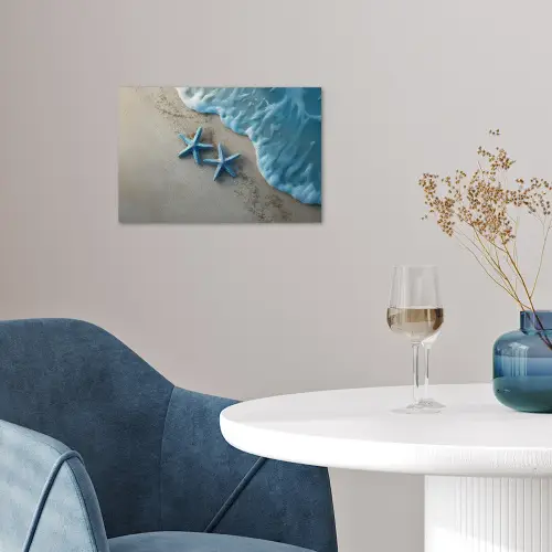 Zeesterren - Zand - Zee - Blauw poster papier klein -sfeer3