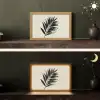 Palmblad - Subtiel - Groen - beige Light Box met kabel (Tafellamp) klein -sfeer3