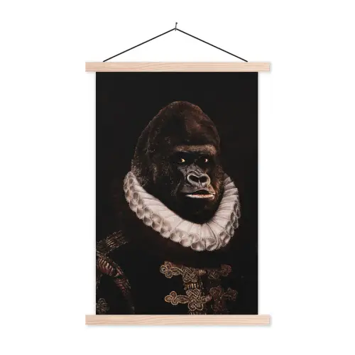 Willem van Oranje - Adriaen Thomasz - Aap textielposter latten blank klein -3d