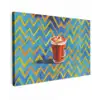 Mok - Koffie - Zigzag - Slagroom Tuinposter op houten frame 2 cm dik klein -3d