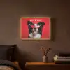 Hond - Hartjesbril - Loveyou - Rood Light Box met batterij (Wandlamp) middel -sfeer4