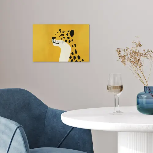 Cheetah - Illustratie - Geel poster papier klein -sfeer3
