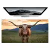 Longhorn - Landschap - Zonsondergang Muismat XXL klein -zzz3d