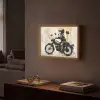 Street art - Motor - Jongen - Graffiti - Banksy Style Light Box met batterij (Wandlamp) middel -sfeer1