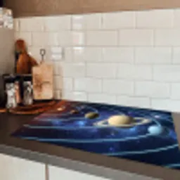 Ruimte - Zonnestelsel - Blauw Inductie beschermer vinyl 3mm klein -sfeer3