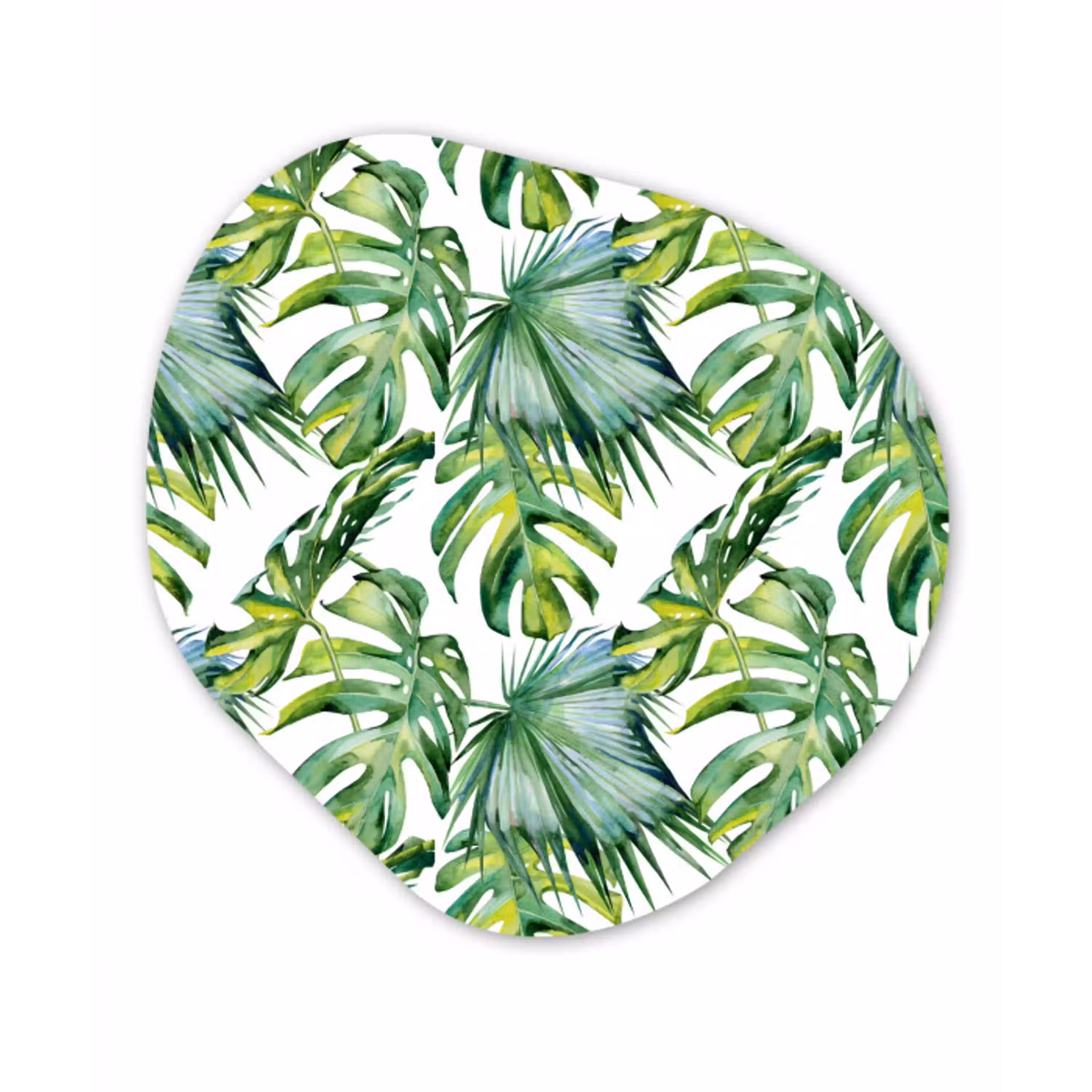 Bladeren - Monstera - Tropical - Jungle Wandcirkel Organisch Aluminium middel -3d