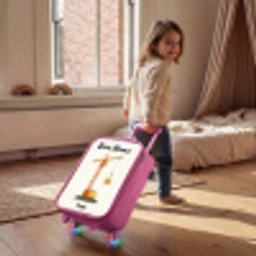 Torenkraan - Getekend - Oranje Kinderkoffer - Roze klein -sfeer1